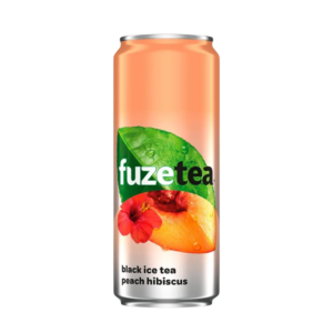 FuzeTea Black Tea Peach Hibiscus 330ml sleek can